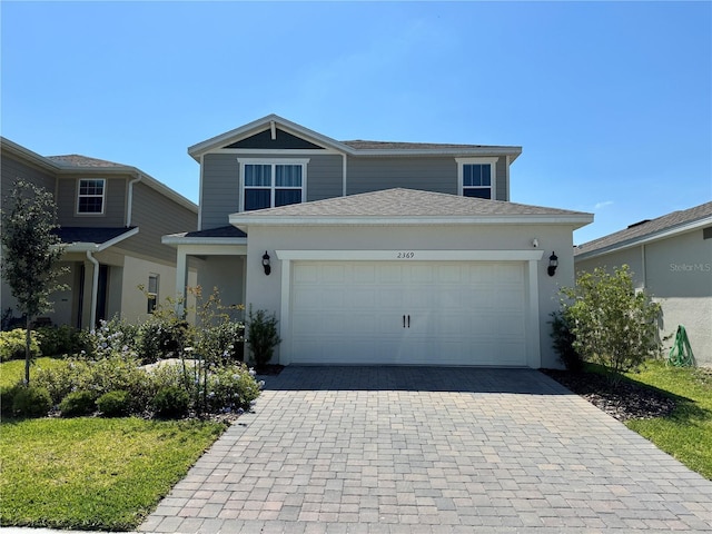 view of front of property with a front lawn