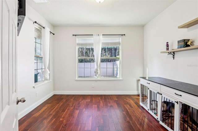 interior space featuring dark hardwood / wood-style floors