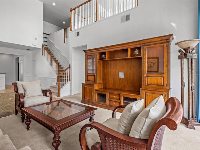 1431 Milledge Ln, Davenport, FL 33896 - carpeted living room with a towering ceiling