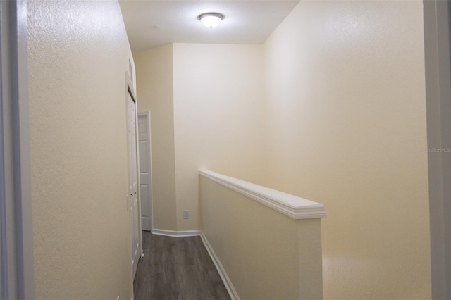 hall with dark hardwood / wood-style floors