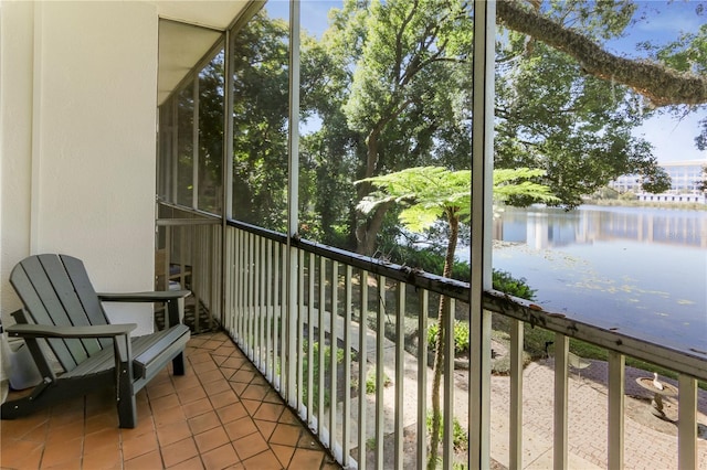 balcony with a water view