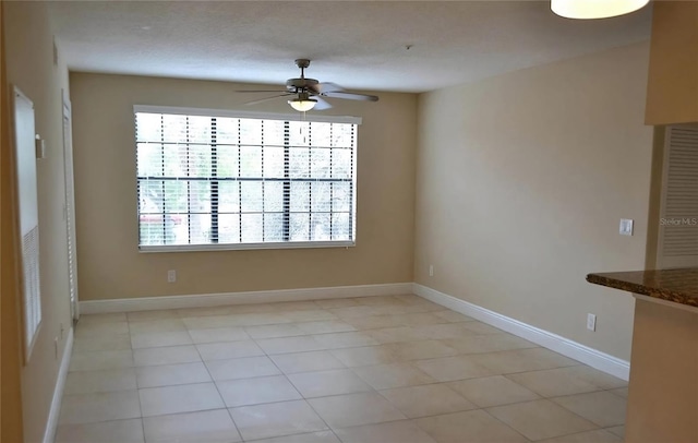 unfurnished dining area featuring ceiling fan