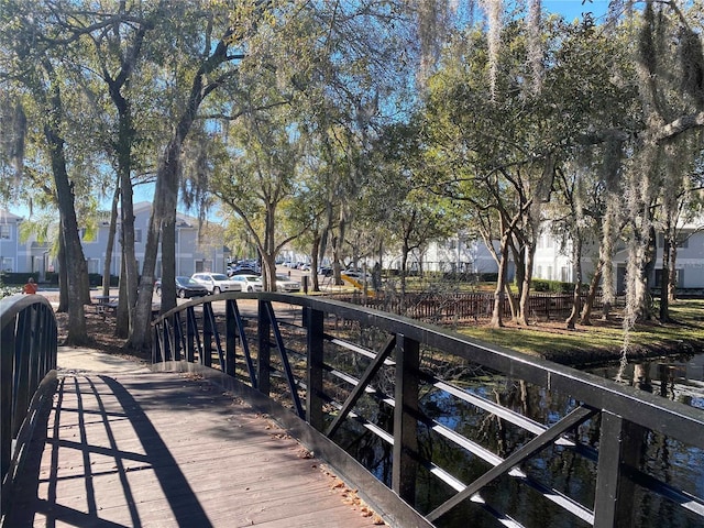 view of dock area