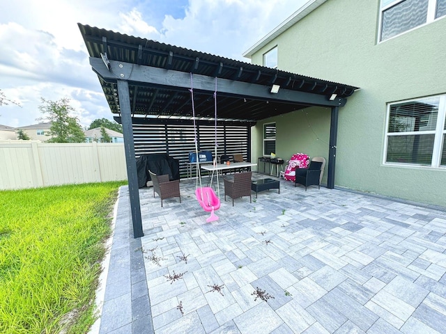 view of patio / terrace featuring an outdoor hangout area