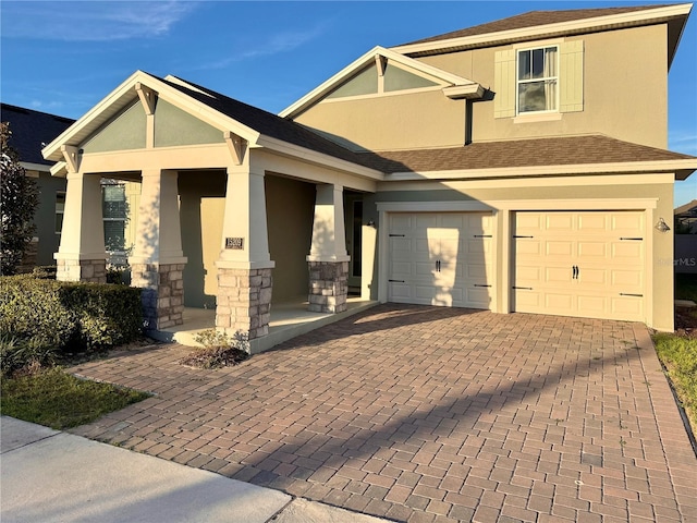 view of front facade with a garage