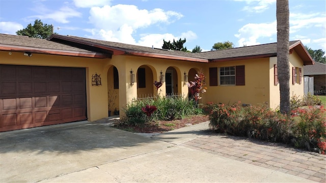 view of front of house featuring a garage