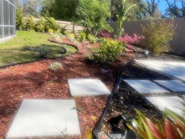 view of yard with fence