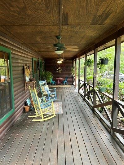 deck with covered porch
