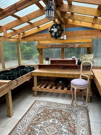 exterior space featuring a skylight