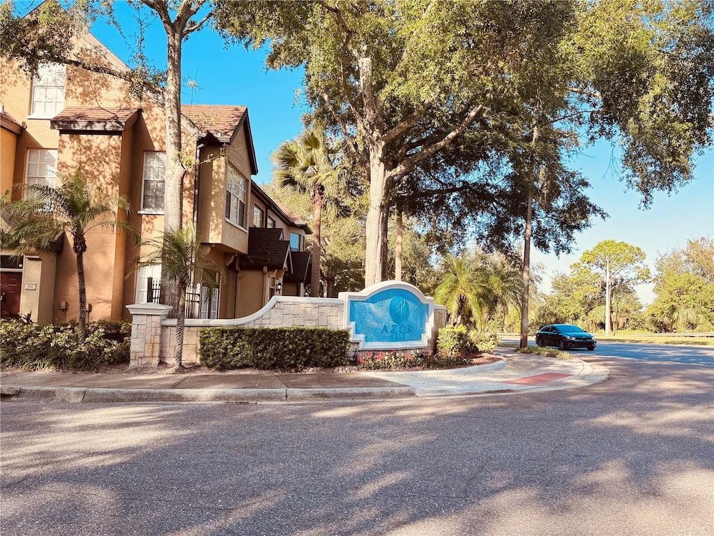 exterior space with curbs and sidewalks