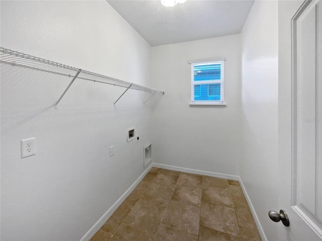 washroom with hookup for a washing machine and hookup for an electric dryer