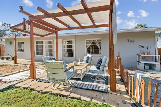 view of patio / terrace featuring a pergola