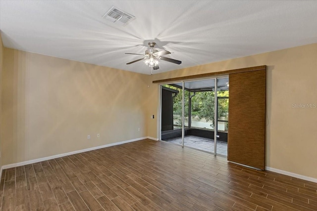 6912 Hochad Dr, Orlando, FL 32819 - empty room featuring wood finished floors and ceiling fan