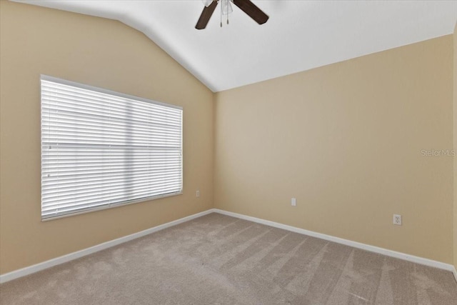 6912 Hochad Dr, Orlando, FL 32819 - unfurnished room with a ceiling fan, carpet flooring, and lofted ceiling