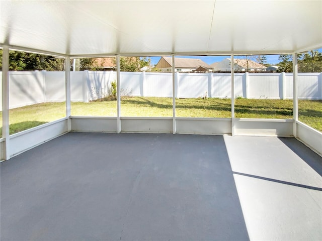 view of unfurnished sunroom