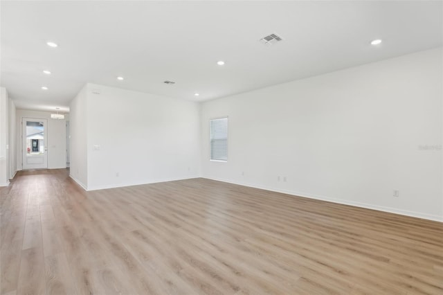 empty room featuring light wood-type flooring