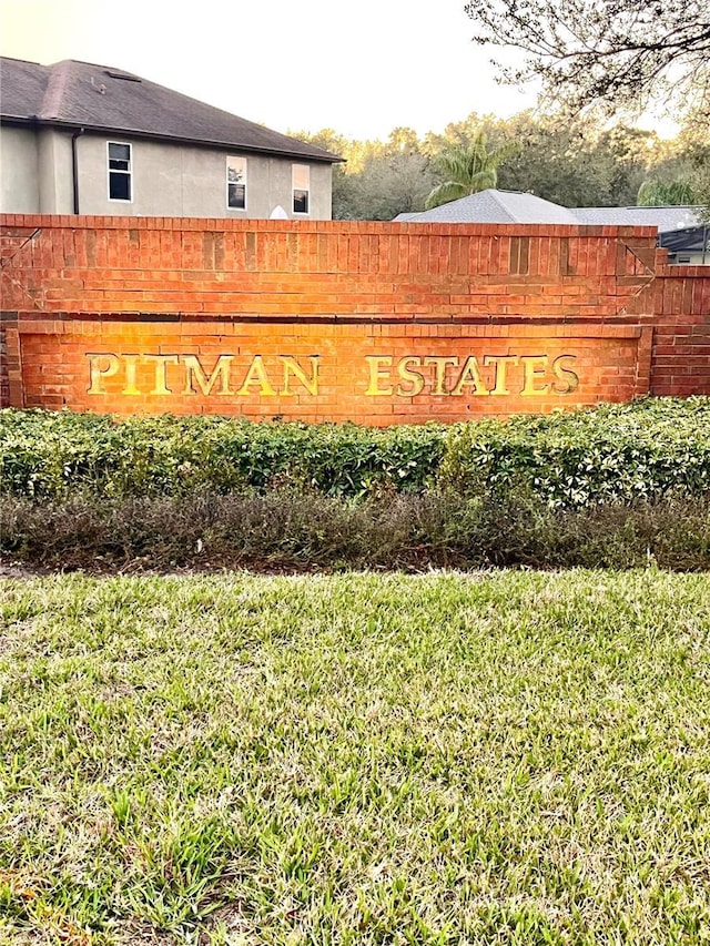 view of community sign