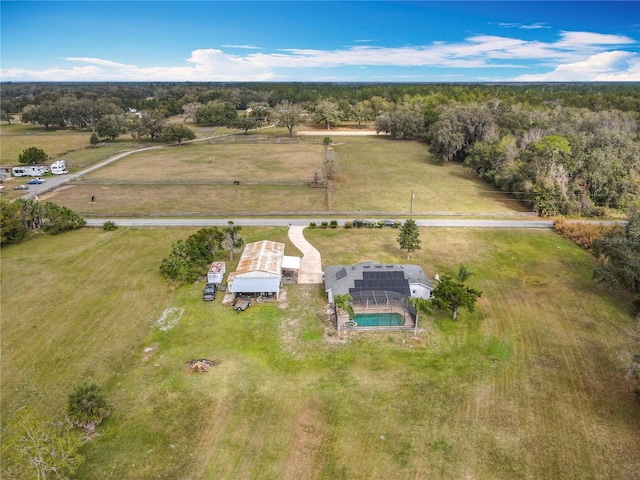 bird's eye view with a rural view