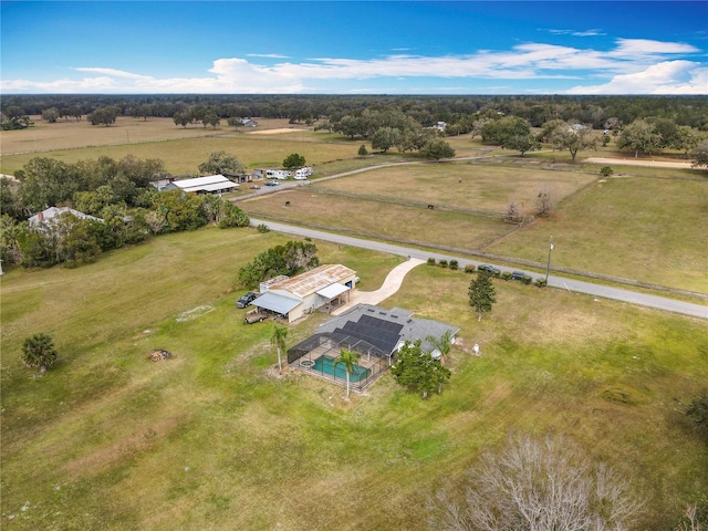 bird's eye view with a rural view