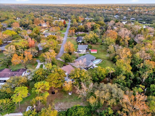 aerial view featuring a forest view