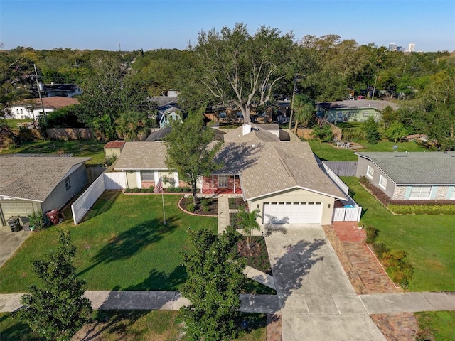 drone / aerial view featuring a residential view