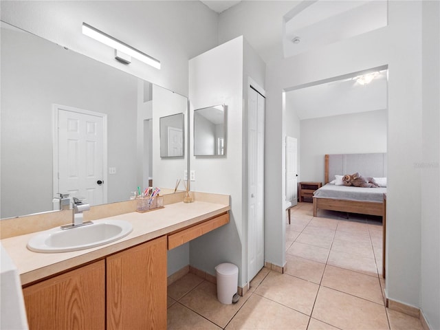 bathroom featuring vanity and tile patterned floors