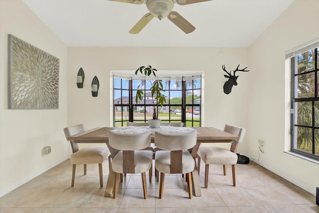 11419 Donneymoor Dr, Riverview, FL 33569 - dining room with plenty of natural light, ceiling fan, and light tile patterned floors