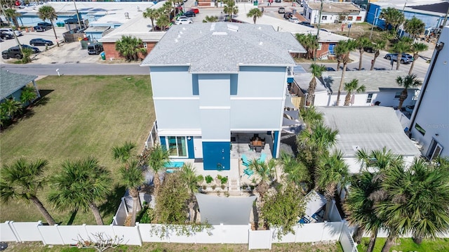 aerial view with a residential view