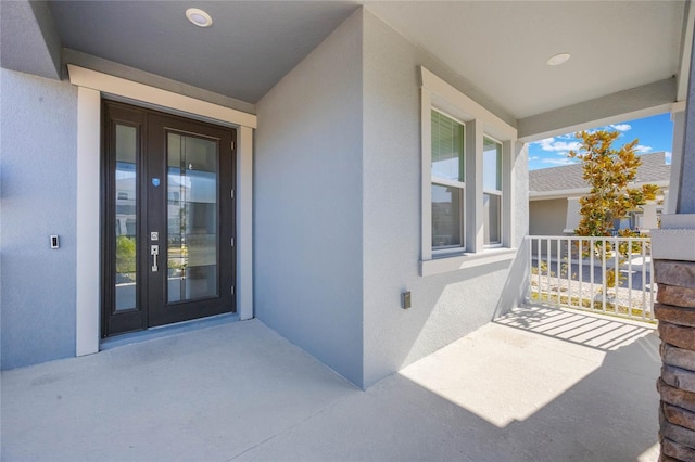 doorway to property with french doors