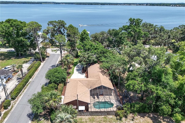 2929 Lakeshore Dr, Mount Dora, FL 32757 - drone / aerial view of a nearby body of water and a pool area