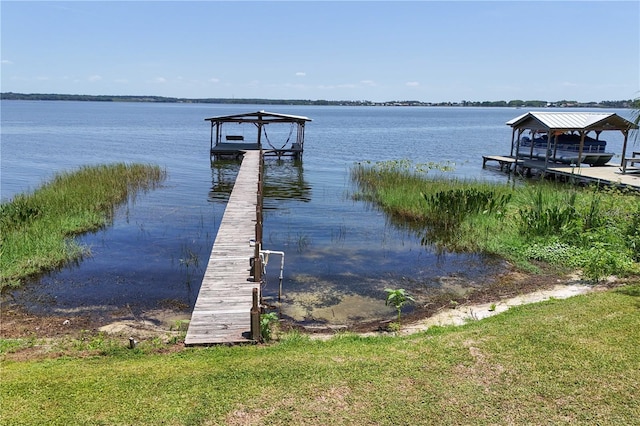 2929 Lakeshore Dr, Mount Dora, FL 32757 - dock with boat lift and a water view