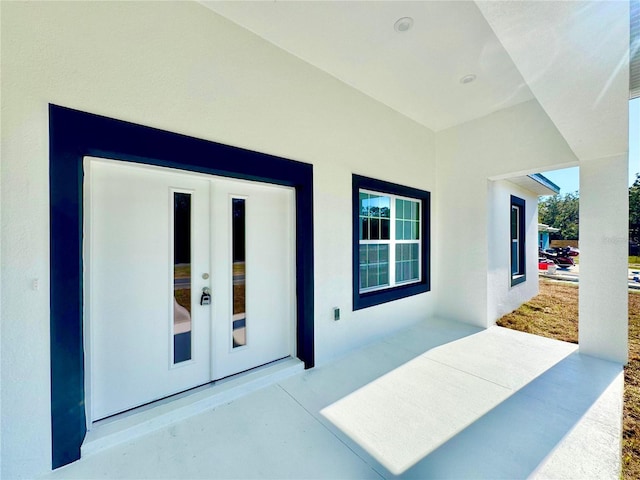 view of patio with french doors