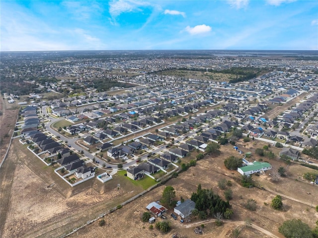 aerial view with a residential view