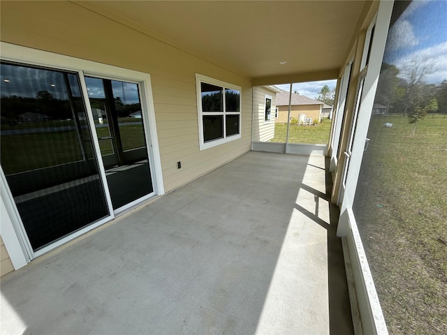 view of unfurnished sunroom