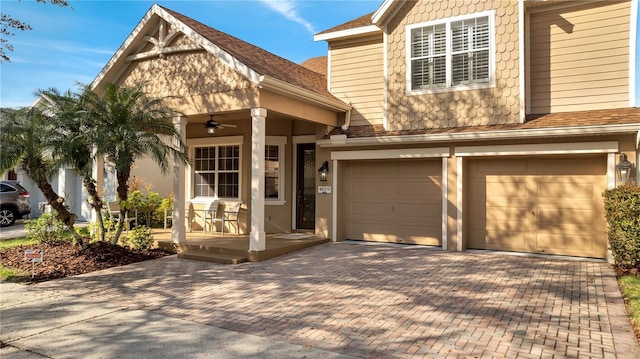 view of front of home featuring a garage