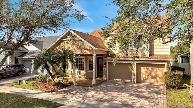 view of front facade with a garage