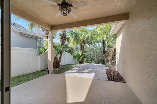 view of patio / terrace with ceiling fan