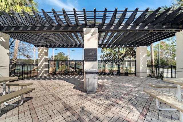 view of patio / terrace with a pergola