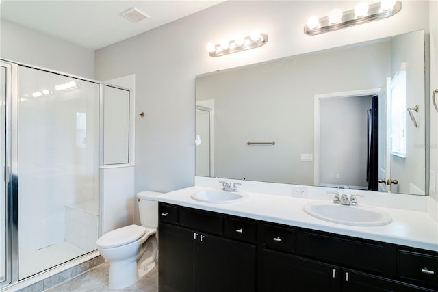 15574 Murcott Blossom Blvd, Winter Garden, FL 34787 - bathroom with double vanity, a stall shower, and tile patterned flooring