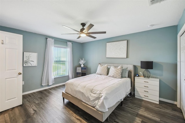 1821 Christina Lee Ln, Saint Cloud, FL 34769 - bedroom featuring dark hardwood / wood-style floors and ceiling fan