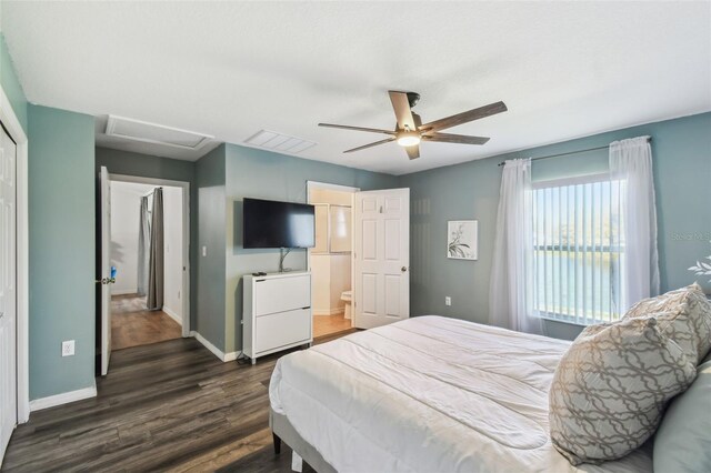 1821 Christina Lee Ln, Saint Cloud, FL 34769 - bedroom featuring ceiling fan and dark hardwood / wood-style floors