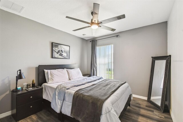 1821 Christina Lee Ln, Saint Cloud, FL 34769 - bedroom featuring dark hardwood / wood-style flooring and ceiling fan