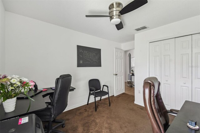 1821 Christina Lee Ln, Saint Cloud, FL 34769 - carpeted office with ceiling fan