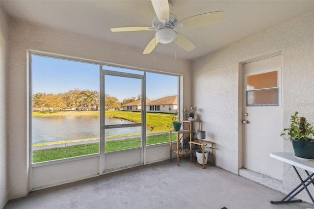 1821 Christina Lee Ln, Saint Cloud, FL 34769 - sunroom with a water view and ceiling fan