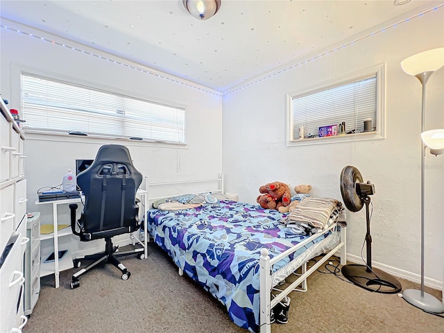 bedroom with carpet floors