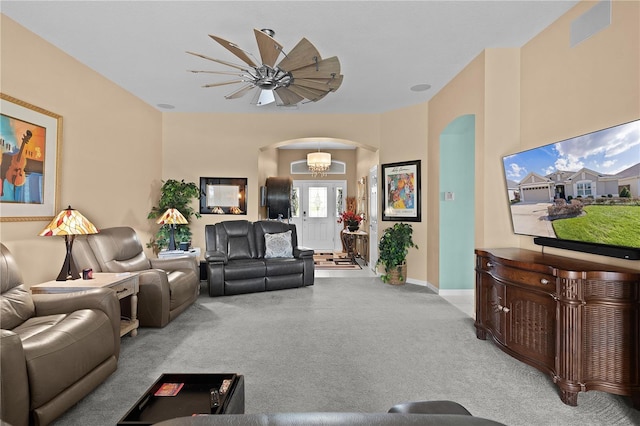 view of carpeted living room