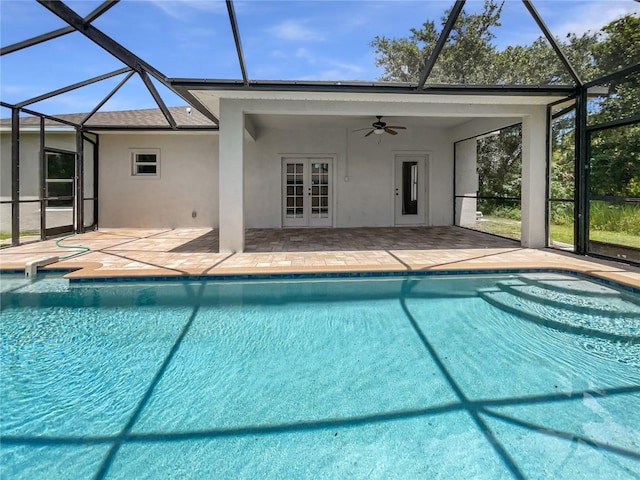 3328 Circleville St, North Port, FL 34286 - outdoor pool with french doors, a lanai, and a patio area