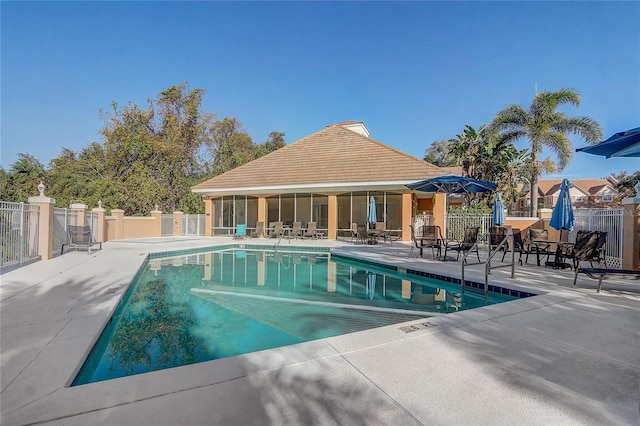 view of pool featuring a patio area