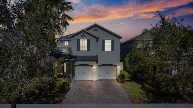 view of property featuring a garage