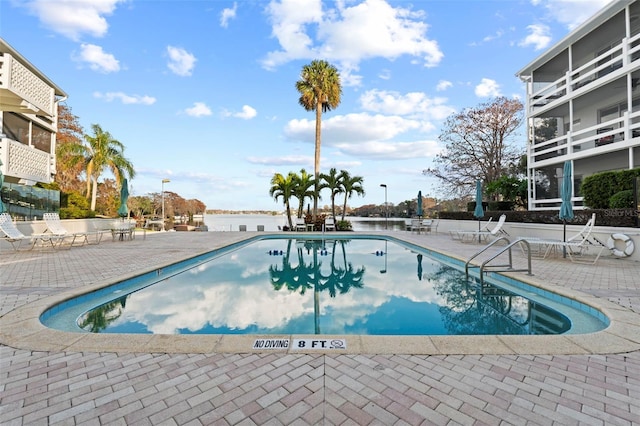 view of pool with a patio area